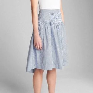 Gap high rise smocked midi skirt